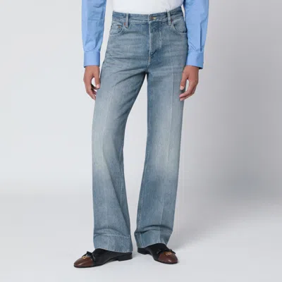 Valentino Medium Blue Washed-effect Jeans