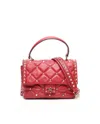 Valentino Medium Candystud Spike Bag In Red
