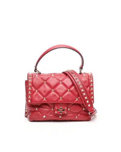Valentino Garavani Valentino Medium Candystud Spike Bag In Red
