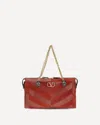 Valentino Medium Chevron Pattern Panthea Shoulder Bag In Red