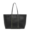 Valentino Rockstud Medium Shopping Bag In Black