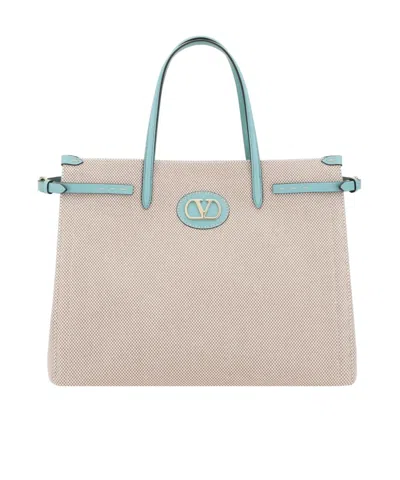 VALENTINO GARAVANI VALENTINO ANTIBES LOGO PLAQUE MEDIUM TOTE BAG