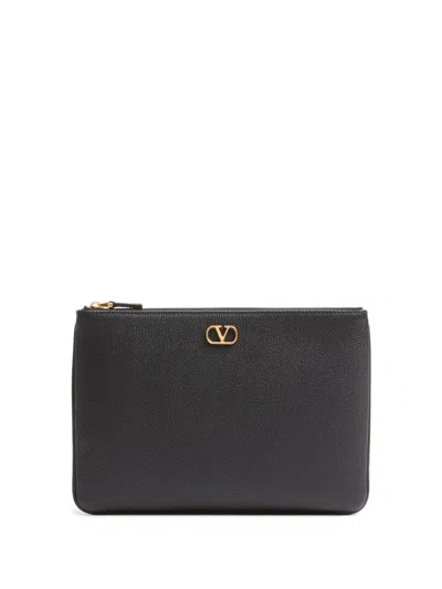 Valentino Garavani Medium Flat Clutch Bag In Black