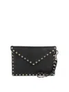 Valentino Rockstud Envelope Clutch In Black