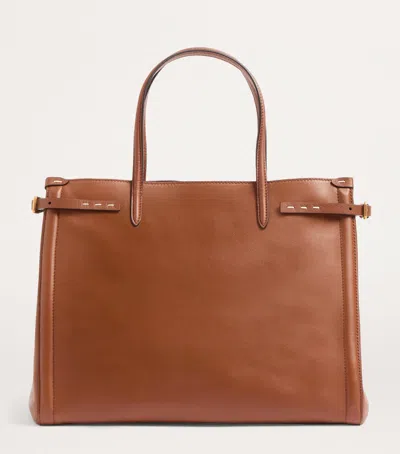 Valentino Garavani Medium Leather Antibes Top-handle Bag In Brown