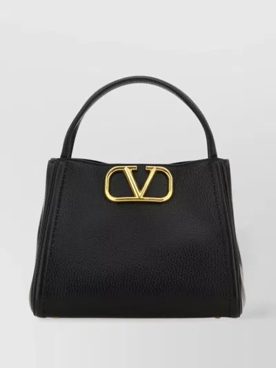 VALENTINO GARAVANI MEDIUM LEATHER HANDBAG GOLD-TONE HARDWARE