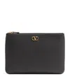 Valentino Medium Leather Vlogo Signature Pouch In Black