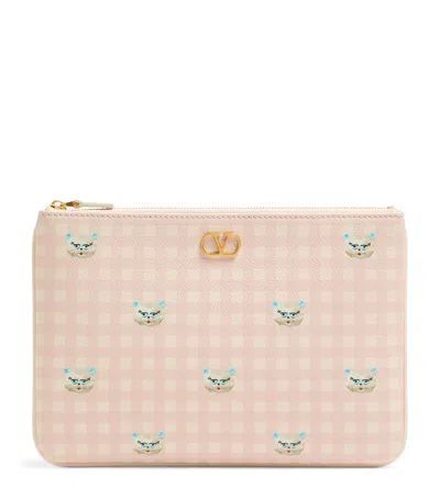 Valentino Garavani Medium Leather Vlogo Signature Pouch In Pink