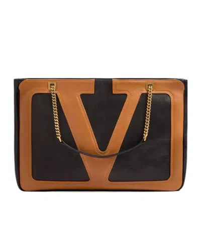 VALENTINO GARAVANI VALENTINO VIVA SUPERSTAR CHAIN-LINK MEDIUM TOTE BAG
