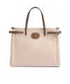 Valentino Medium Magnetic Buckle Shoulder Bag In Nude