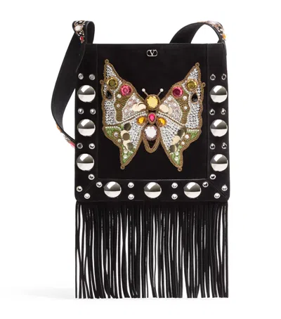 Valentino Garavani Medium Nellcôte Cross-body Bag In Black
