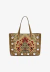 Valentino Garavani  Medium Tote Bag Nellcôte In Jacquard Fabric In Multi