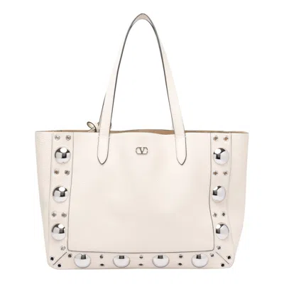 Valentino Garavani Medium Nellcote Shopping Bag In White