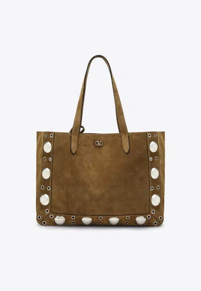 Valentino Garavani Medium Nellcôte Suede Tote Bag