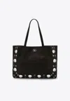 Valentino Nellcôte Medium Shopping Bag In Garnet Calfskin In Dark Brown