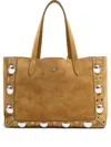 Valentino Garavani Garavani Nellcôte Suede Shopping Bag Woman Havana Beige Uni In Brown