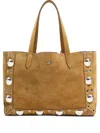 Valentino Garavani Garavani Nellcôte Suede Shopping Bag Woman Havana Beige Uni In Brown