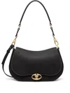 Valentino Medium Ohval Leather Shoulder Bag In Black