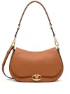 Valentino Garavani Brown Leather Ovhal Shoulder Bag In Brown