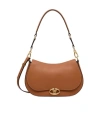 Valentino Garavani Brown Leather Ovhal Shoulder Bag In Brown