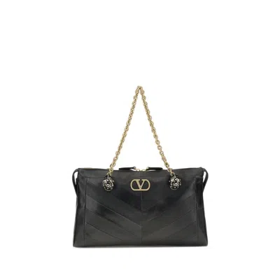 Valentino Garavani Medium Panthea Shoulder Bag In Blue
