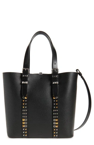Valentino Garavani Rockstud Shopping Bag In Grainy Calfskin Decorated With Studs Of Various Shapes A In Pattern