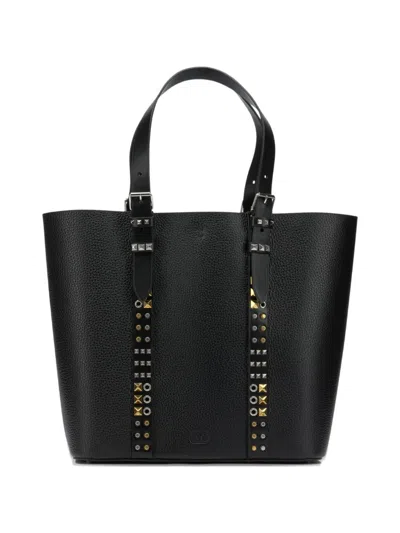 Valentino Garavani Medium Rockstud Leather Tote Bag In Purple