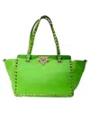 Valentino Medium Rockstud Shopper In Green In Green