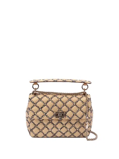 Valentino Garavani Medium Rockstud Spike Handbag In Nerosahbe