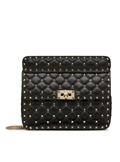Valentino Garavani Medium Rockstud Spike Nappa Bag In Black