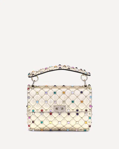 Valentino Garavani Medium Rockstud Spike Shoulder Bag In Gold