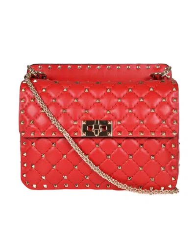 Valentino Garavani Medium Rockstud Spike Shoulder Bag In Red