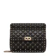 Valentino Medium Rockstud Spike Top-handle Bag In Black