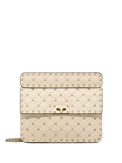 Valentino Garavani Medium Rockstud Spike Tote Bag In Neutral