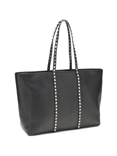 Valentino Garavani Medium Rockstud-embellished Leather Tote Bag In Black