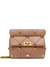 Valentino Medium Roman Stud Shoulder Bag In Pink