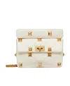 Valentino Medium Roman Stud Shoulder Bag In White