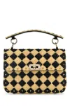 Valentino Women's Two-tone Raffia Medium Rockstud Spike Handbag | 6w2b0122qun Color Ex9