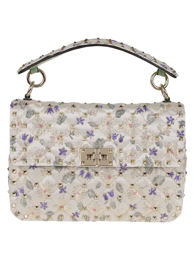 Valentino Garavani Medium Shoulder Bag Rockstud Spike In White