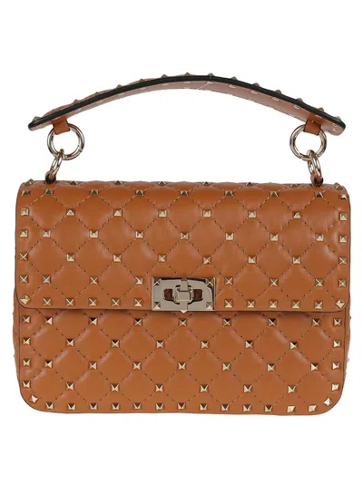 Valentino Garavani Valentino Small Shoulder Bag Rockstud Spike In Nutmeg