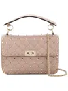 Valentino Medium Shoulder Bag Spike Rockstud In Neutral