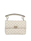 Valentino Rockstud Spike Medium Leather Shoulder Bag In White