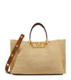 Valentino Medium Straw Vlogo Signature Tote Bag