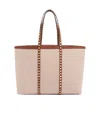 Valentino Rockstud Canvas Medium Tote In Nude