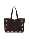 Valentino Garavani Medium Suede Tote Bag With Metallic Studs