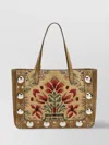 Valentino Medium Tote Bag Nellcote Jacquard Fabric In Neutral