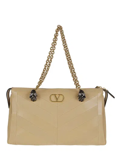 VALENTINO GARAVANI MEDIUM TOTE GROWL PATCHWORK NAPPA