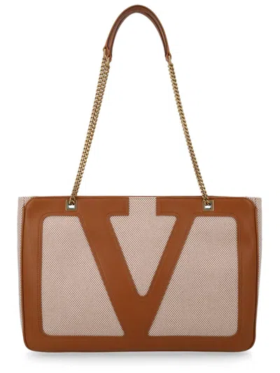 Valentino Garavani Valentino Medium Tote Handbag - Perfect For Everyday Use In Brown