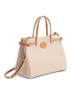 Valentino Antibes Medium Canvas Shopping Tote Bag In Camel