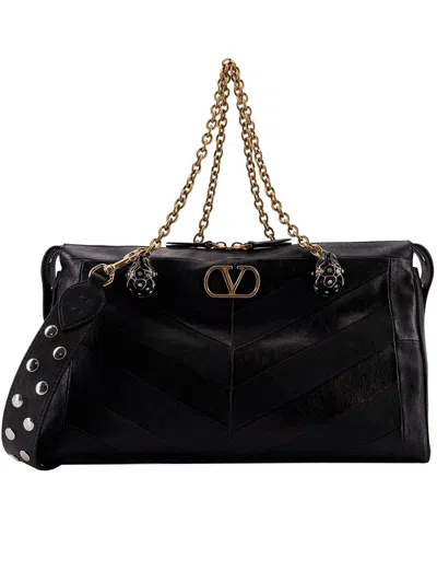 Valentino Garavani Medium Tote Panthea In Black